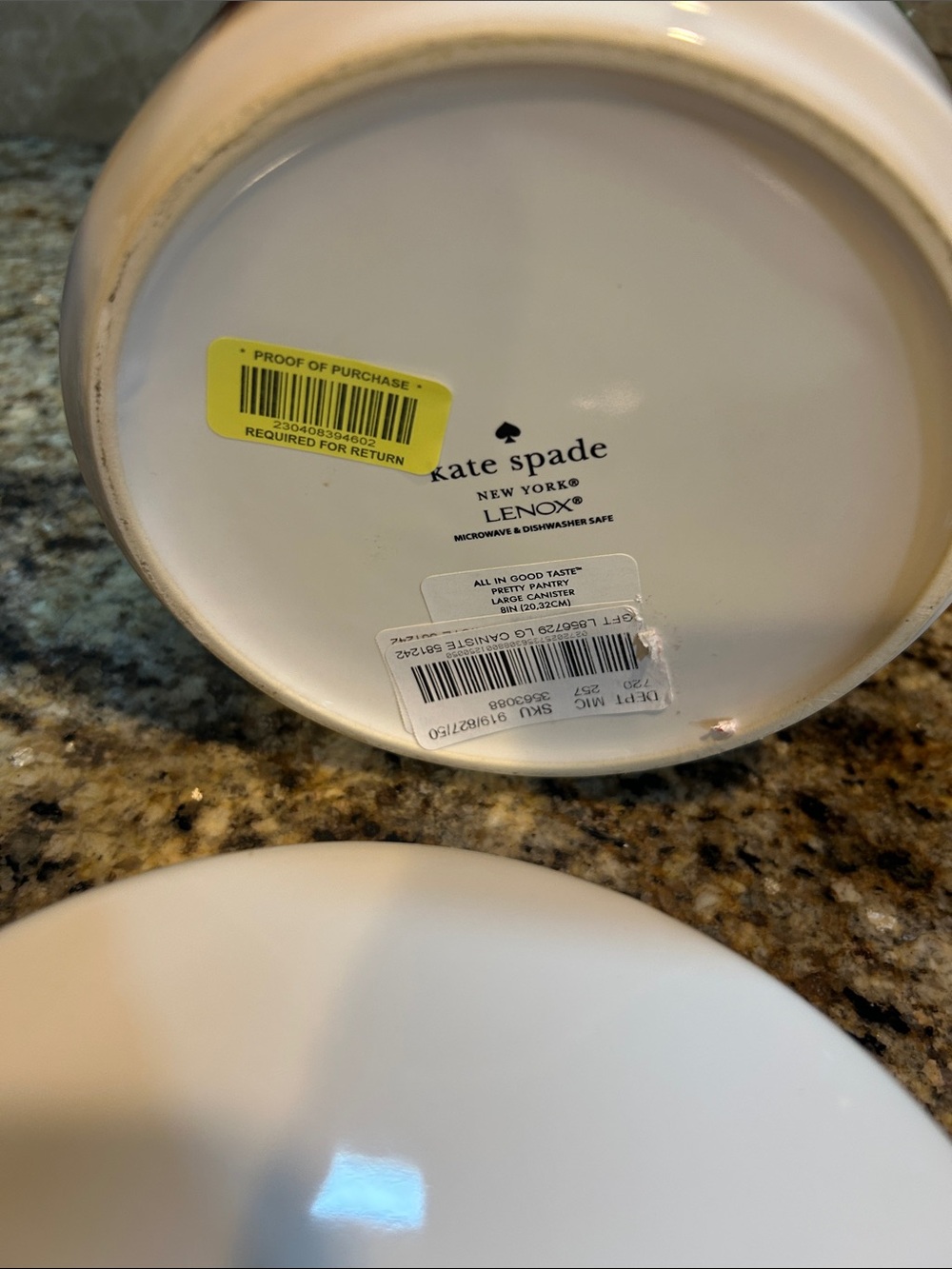 KATE SPADE FOR LENOX ALL IN GOOD TASTE 8” CERAMIC CANISTER WITH LID, NWT - Picture 7 of 8
